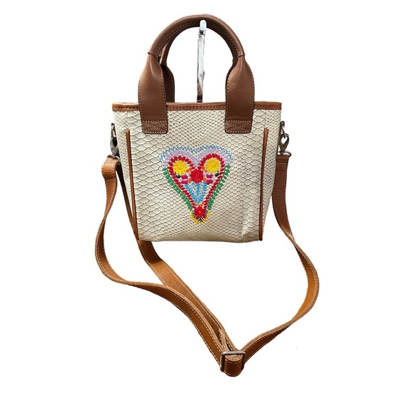 Consuela Bags Consuela Crossbody Tote With Embroidered Heart Poshmark